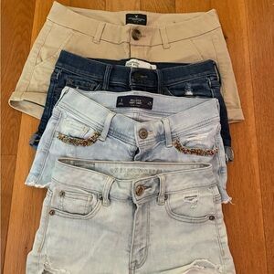 Abercrombie & Fitch, American Eagle, Hollister Khaki and Denim Shorts Bundle